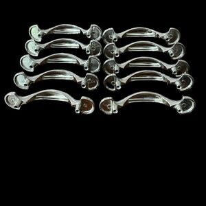 10 Satin Nickel Cabinet/Drawer Pulls, Half Round Foot, 3" Center To Center
